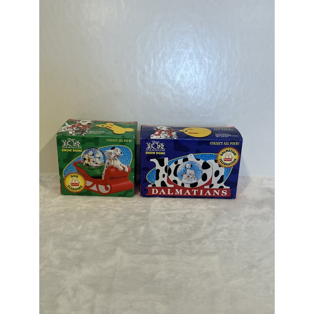 Vintage McDonald Disney 101 Dalmatians Snow Dome Lot Of 2 New